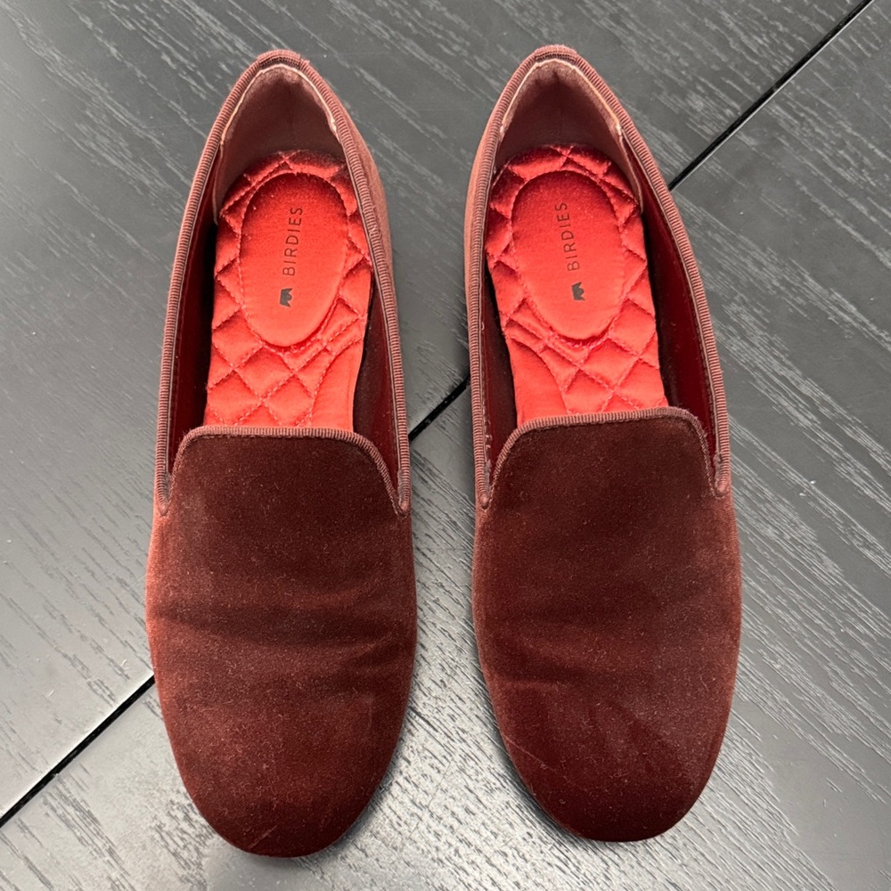 Birdies The Starling Women's Velvet Loafers - Deep Brown